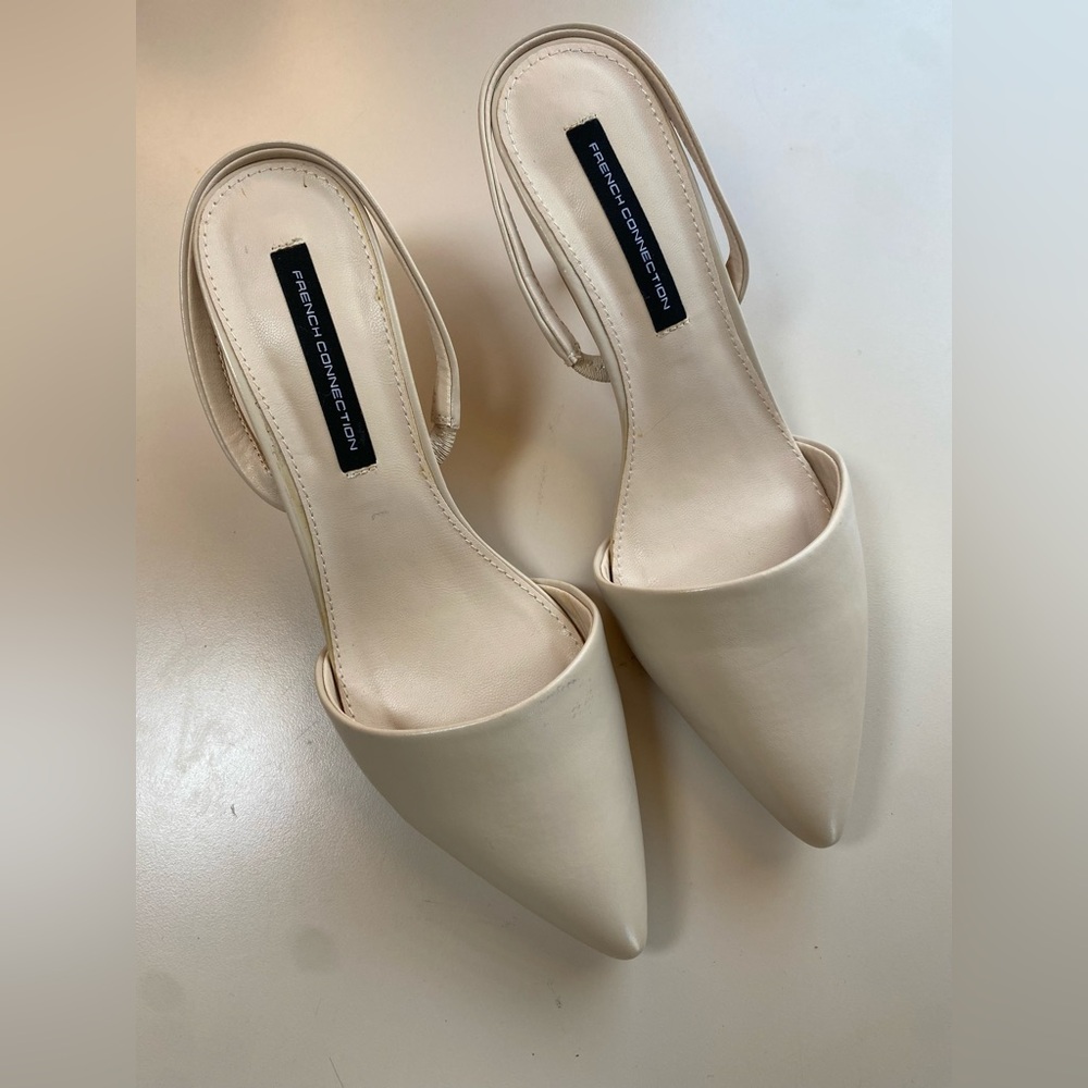 French Connection |‎ Size 6.5 Cream Kitten Heels